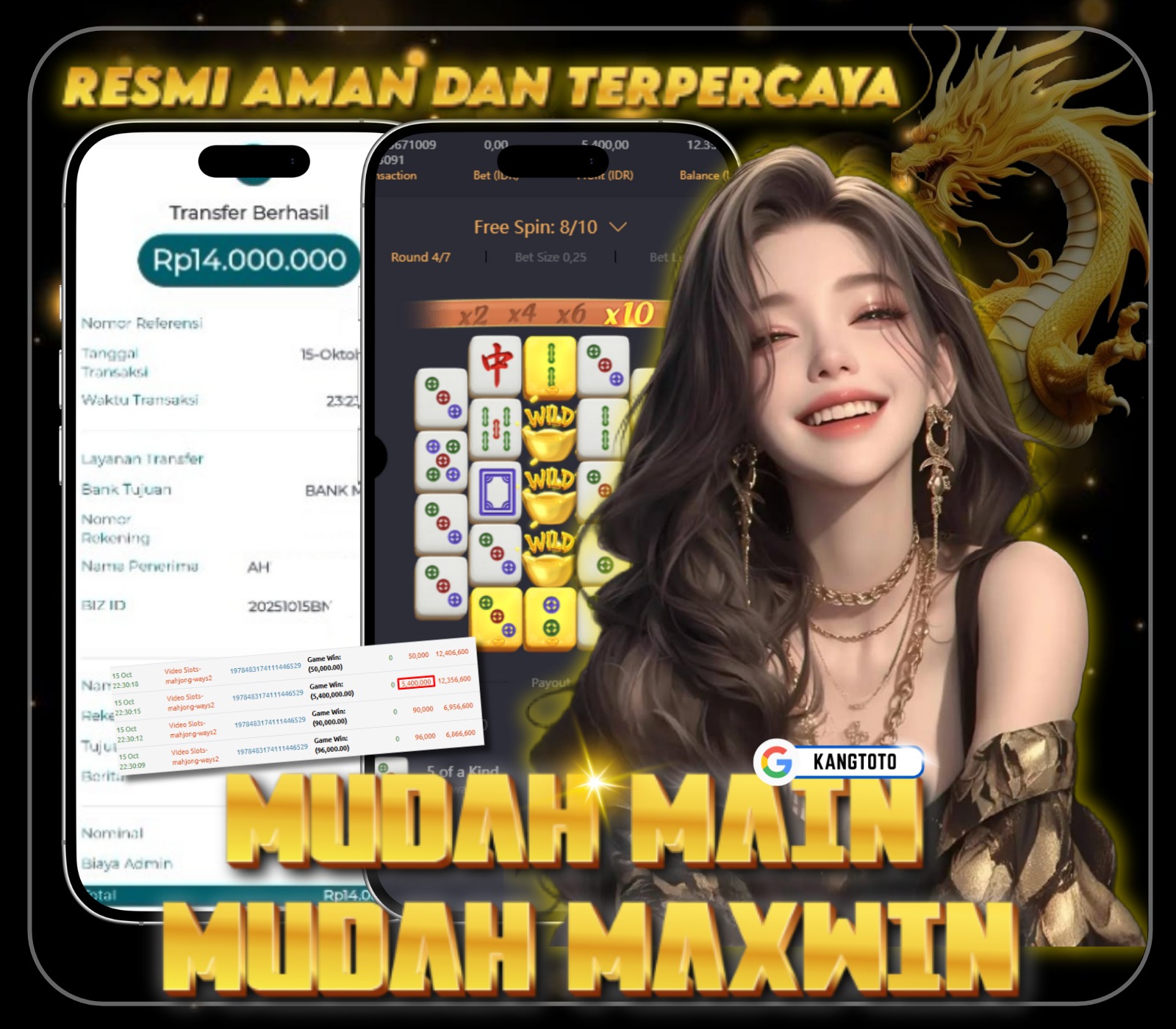 PGSOFT - JACKPOT MAHJONGWAYS RP 14.000.000,- LUNAS
