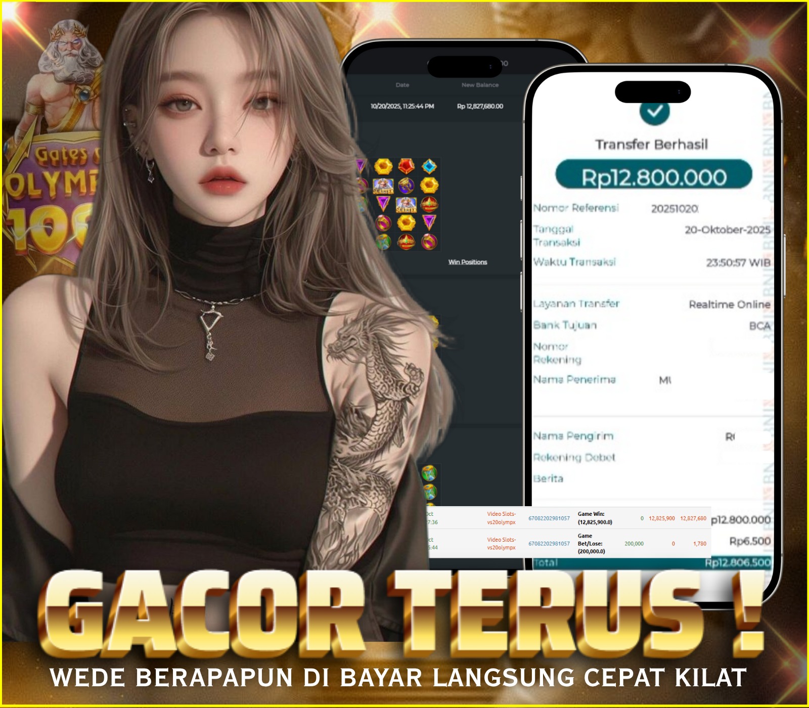 PRAMAGTIC PLAY - JACKPOT GATES OF OLYMPUS RP. 12.800.000,- LUNAS