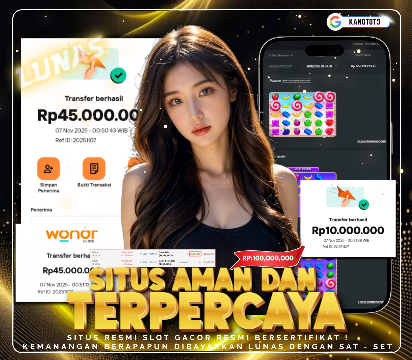 PRAMAGTIC PLAY - JACKPOT SWEET BONANZA RP. 100.000.000,- LUNAS