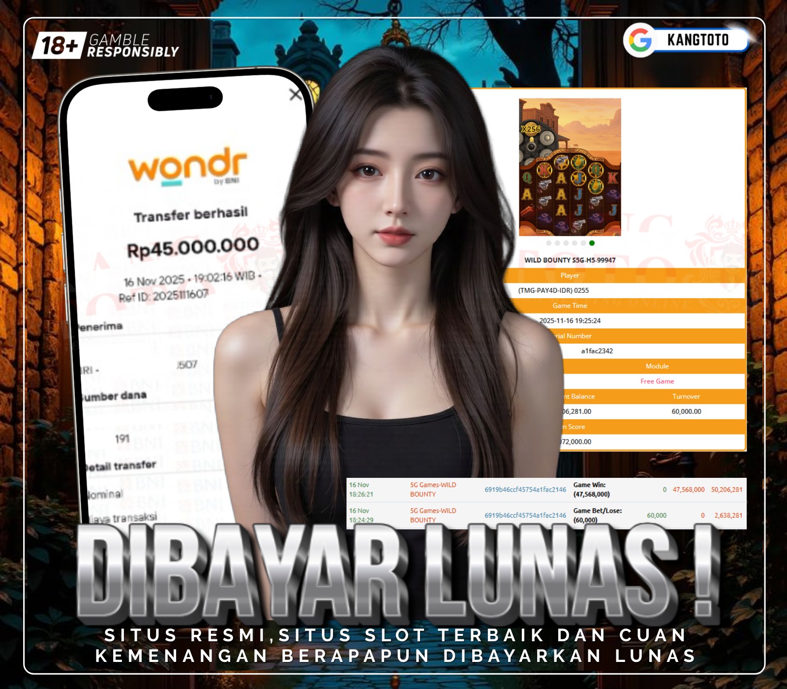 5G  - SUPER JACKPOT WILD BOUNTY RP.47.568.000,-LUNAS