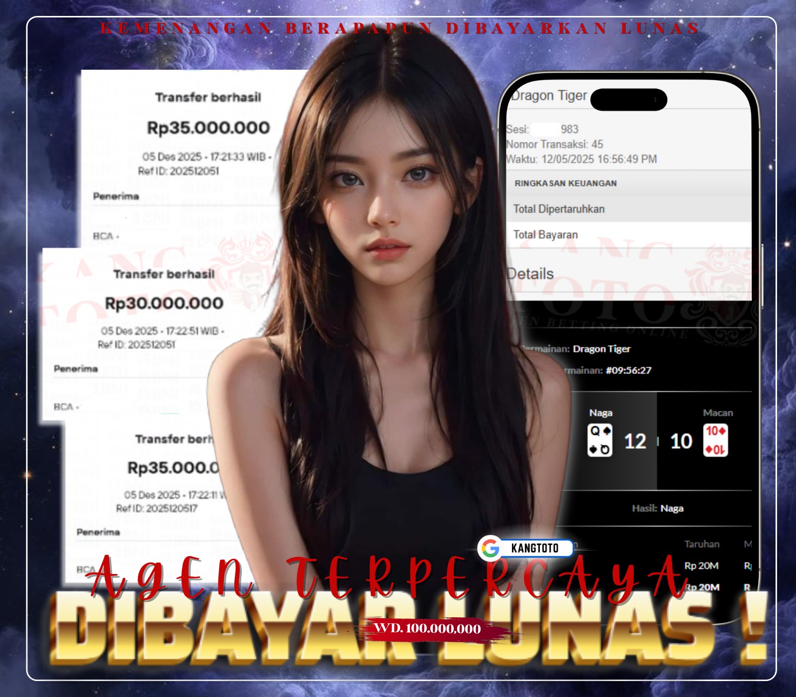 LIVE CASINO - JACKPOT DRAGON-TIGER CMD RP.100.000.000.-LUNAS
