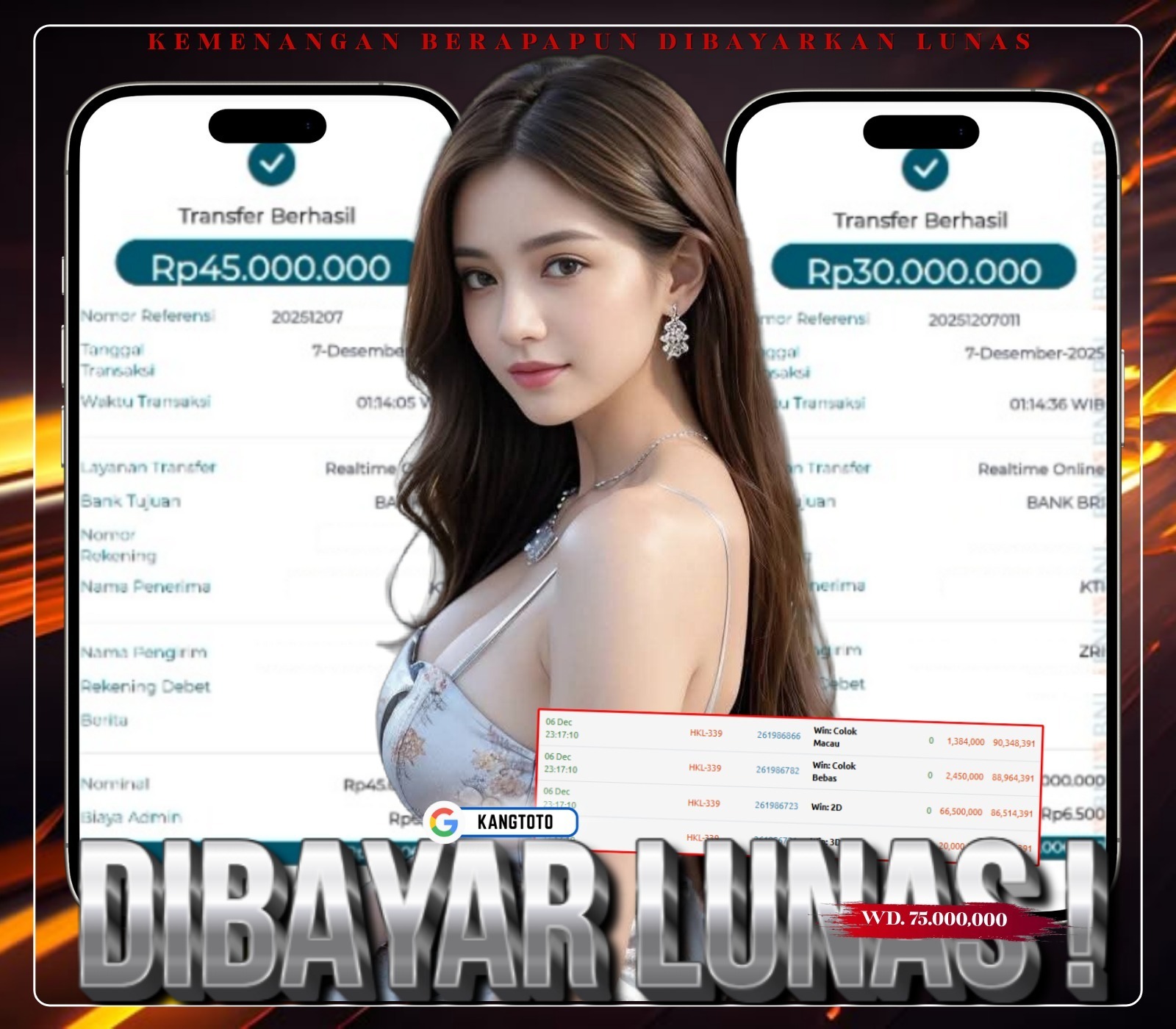 TOGEL HKL - JACKPOT TEMBUS TOGEL HONGKONG LOTTO RP.75.000.000,-LUNAS