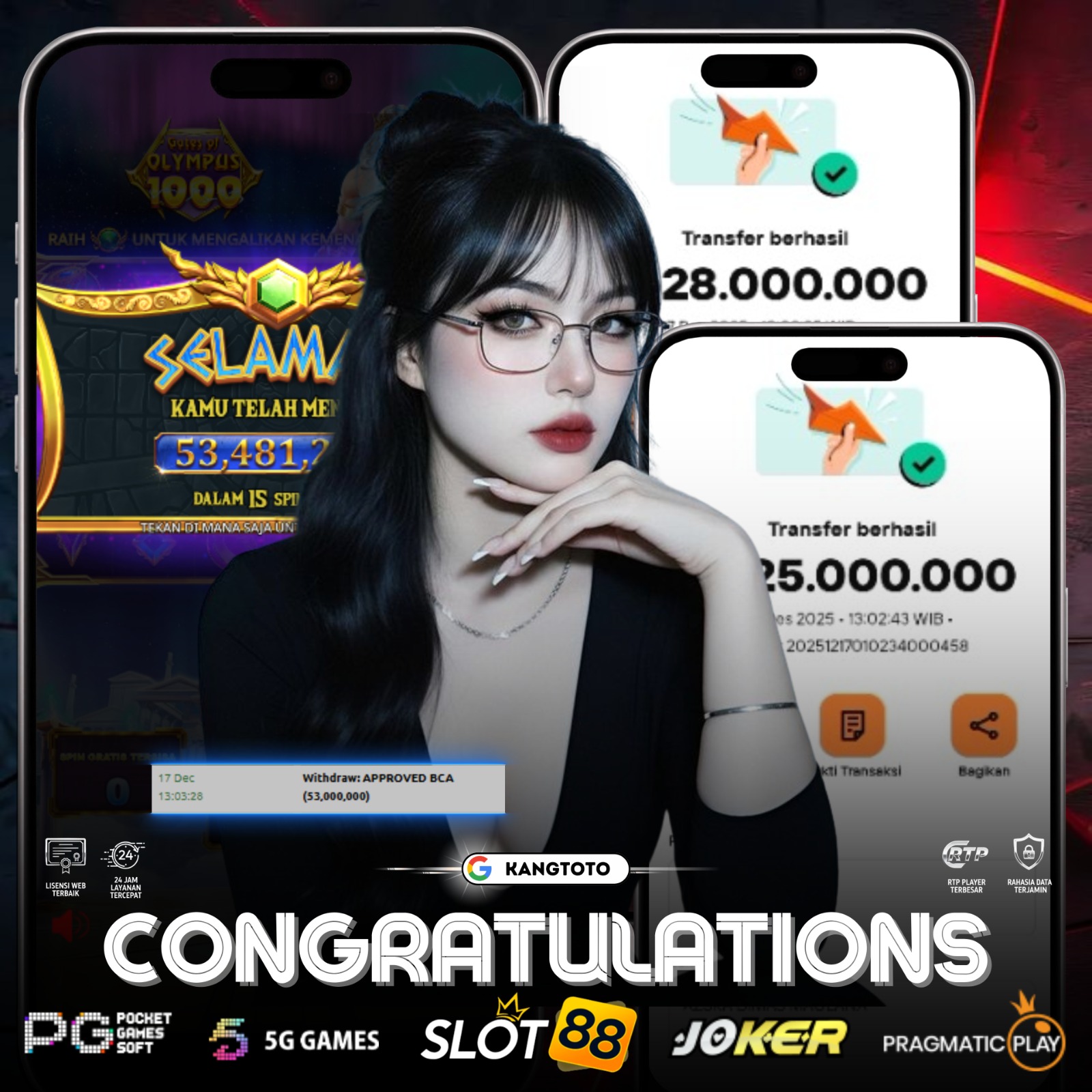 PRAGMATIC PLAY - JACKPOT GATES OF OLYMPUS 1000 Rp. 53,000,000 LUNAS