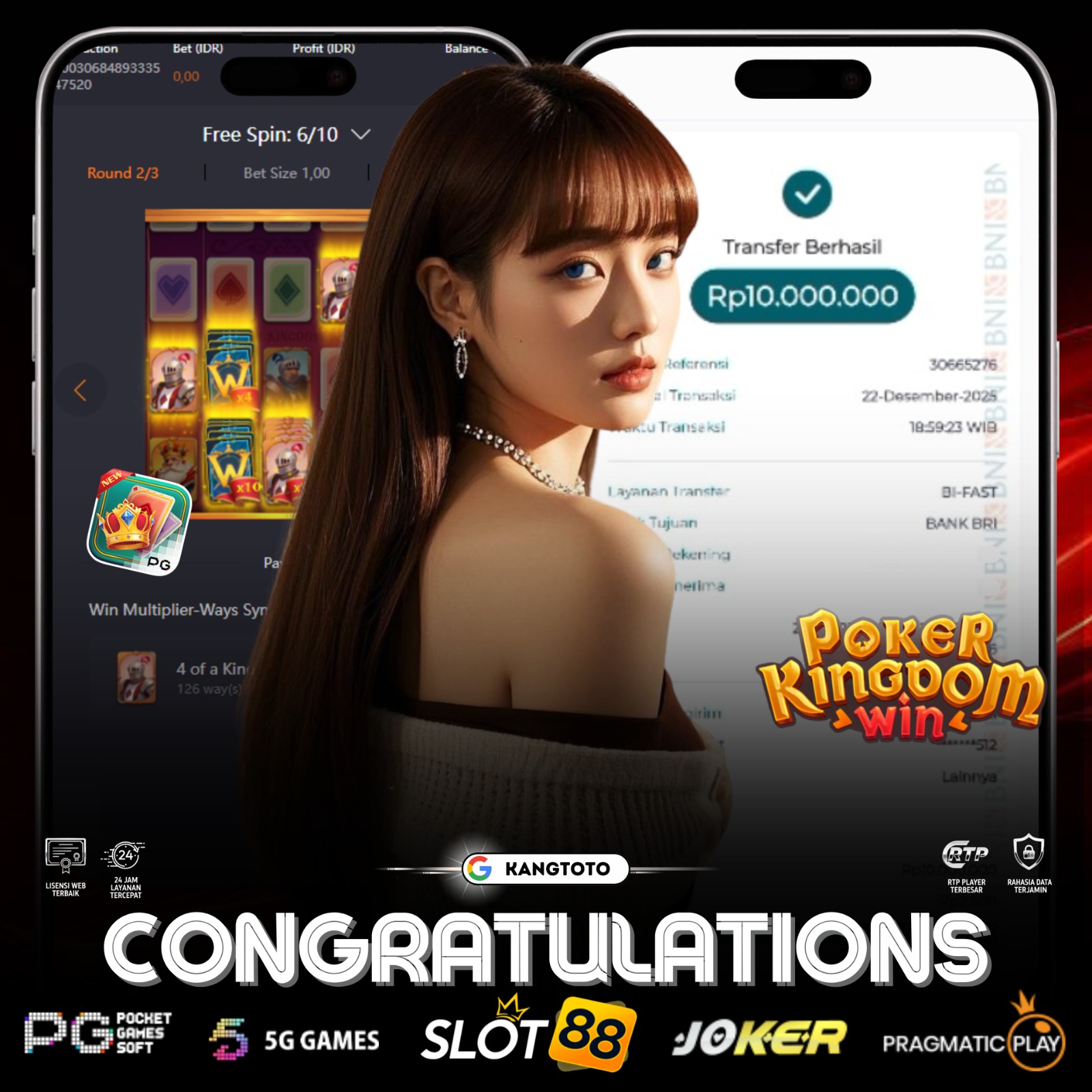 PG SOFT - JACKPOT POKER KINGDOM WIN RP. 10,000,000 LUNAS