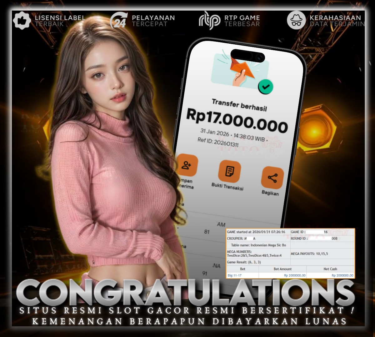 JACKPOT DI LIVE CASINO RP 17 JT !!