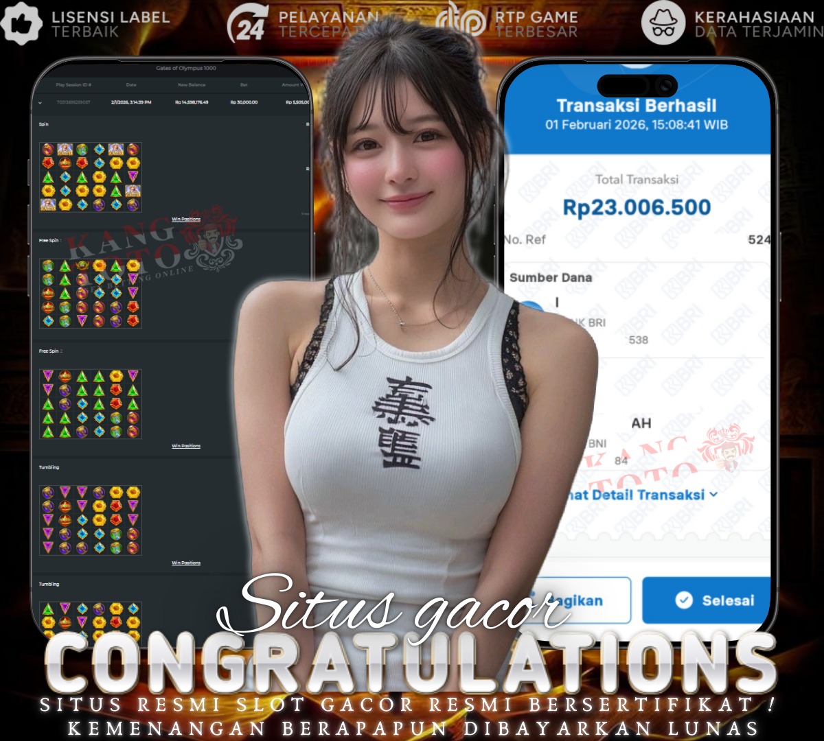 PRAGMATIC PLAY - JACKPOT GATES OF OLYMPUS 1000 RP 23.000.000 LUNAS !