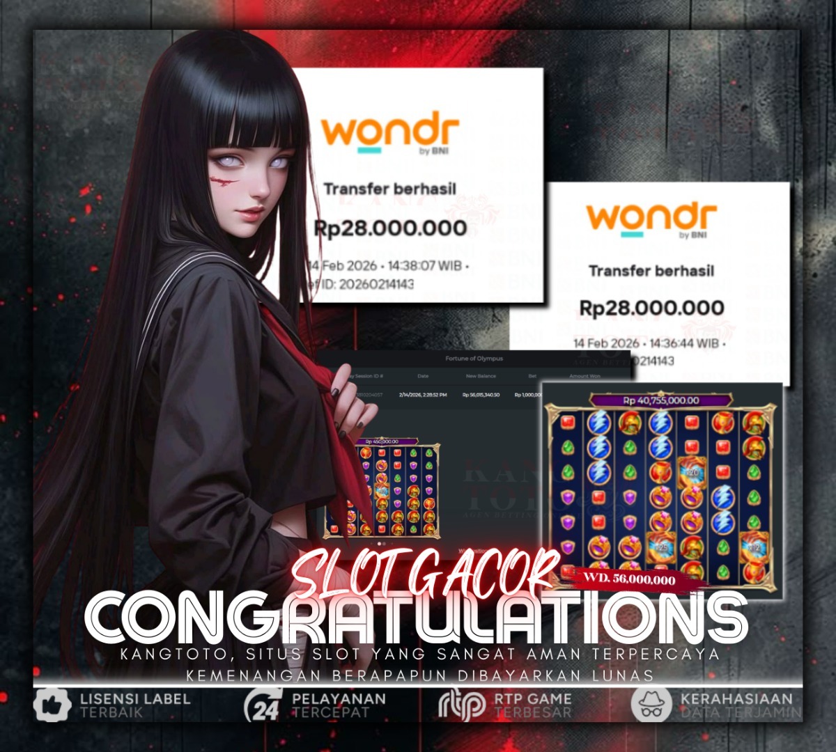 PRAGMATIC PLAY - JACKPOT FORTUNE OF OLYMPUS Rp56.000.000 LUNAS